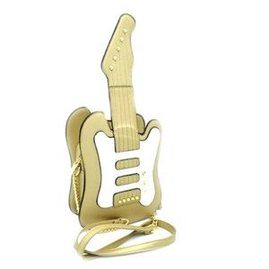 Shoulder Guitar Bag Creative PU Leather Handbag Zipper Closure Crossbody